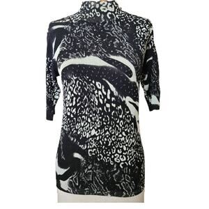 Black and Gray Beaded Accent Sweater Size Small